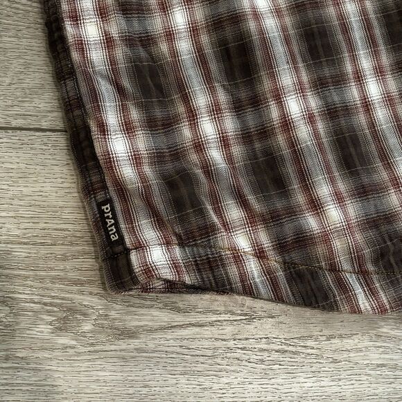 Prana Shirt Mens XL Brown Thermal Lined Shacket Hiking Trail Barn Gorpcore - Picture 9 of 9